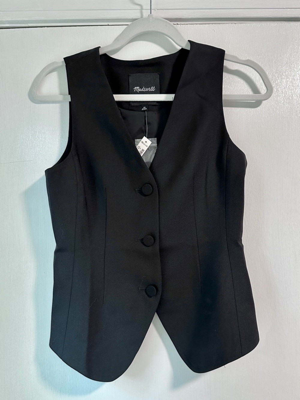 Wool 3 Button Black Vest